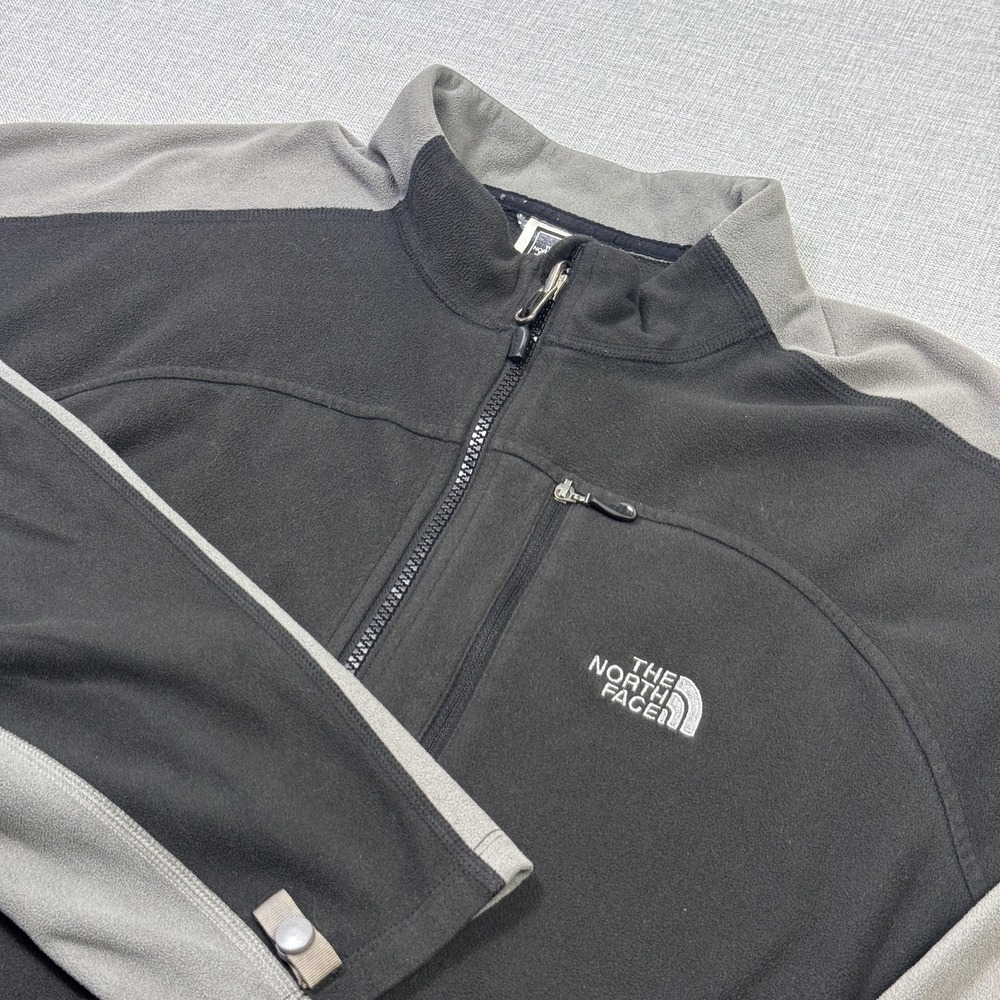 The North Face FleeceTKA 100 Jacket Mens 2XL Black Full Zip Pockets Stand-Up